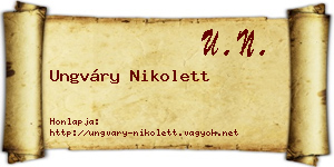 Ungváry Nikolett névjegykártya